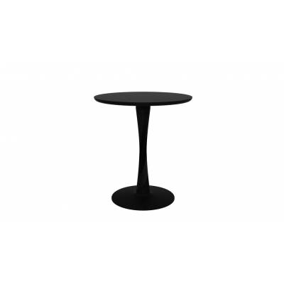 Torsion table à manger - verni chêne - noir - rond