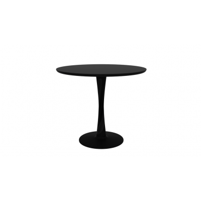Torsion table à manger - verni chêne - noir - rond