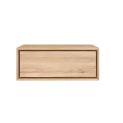 Oak Nordic II bedside table - 1 drawer - hanging