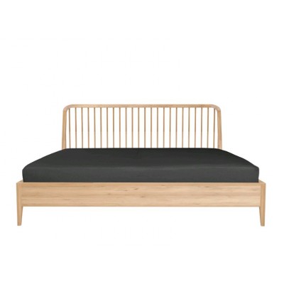 Oak Spindle bed - without slats - mattress 160x200 -...