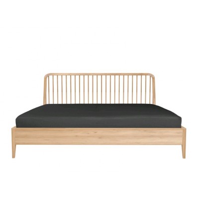 Spindle bed - chêne - mattress 160x200 - without slats