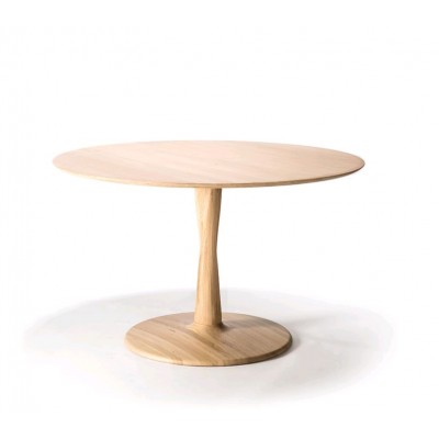 Torsion table à manger - verni chêne - rond