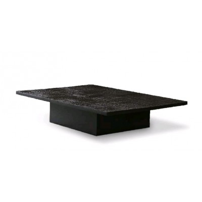 Teak Tabwa Blok black coffee table - varnished