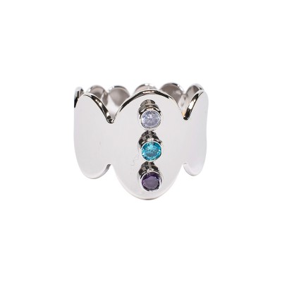 Couronne argent, 3 pierres, lavande, turquoise, mauve