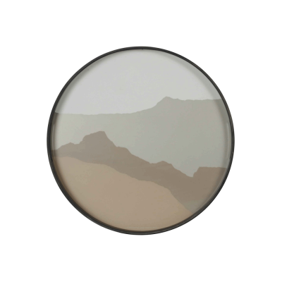 Wabi Sabi plateau - glass - Sand - rond - S