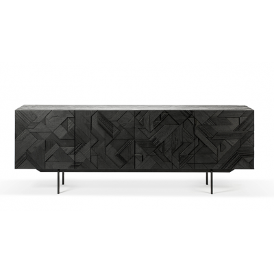 TECK BUFFET GRAPHIC NOIR 4 PORTES