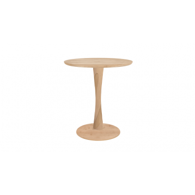 Torsion table à manger - verni chêne - rond