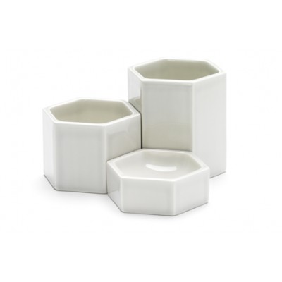 HEXAGONAL CONTAINERS GRIS CLAIR SET DE 3