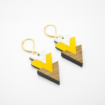 BOUCLES D'OREILLES ARROW MOUTARDE