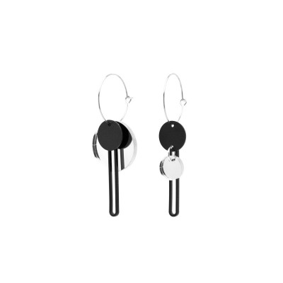 BOUCLES D'OREILLES ASYMETRIQUES ARGENT