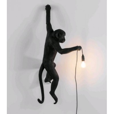 LAMPE EXTERIEUR SINGE EN RESINE NOIR