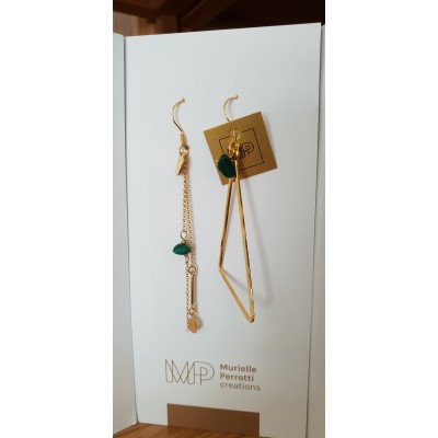 TRIANGLE ASYMETRIQUE PIERRE GOLD GREEN