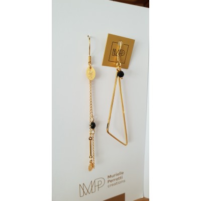 TRIANGLE ASYMETRIQUE PIERRE GOLD BLACK