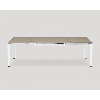 AIRPORT TABLE 130/195/260X90 CERAMIQUE + PIED METALLIQUE