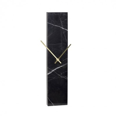 HORLOGE EN MARBRE NOIR 50X25 CM