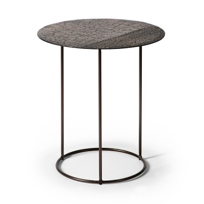 Celeste side table - lava linear - whisky