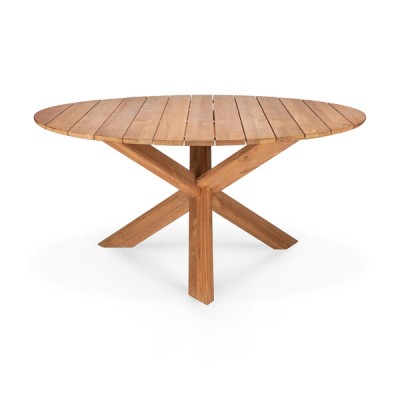 Teak Circle outdoor dining table 136