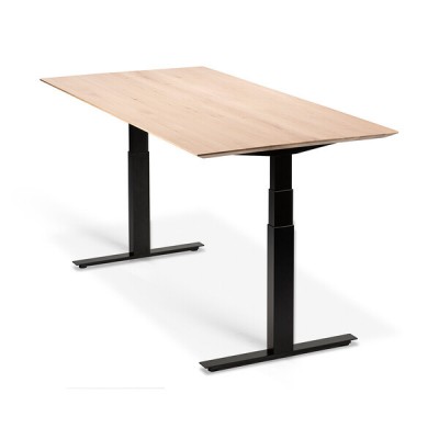 Oak Bok adjustable desk - black frame - EU