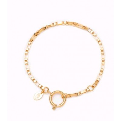 BRACELET MAILLE ALABASTA FERMOIR ROND GOLD