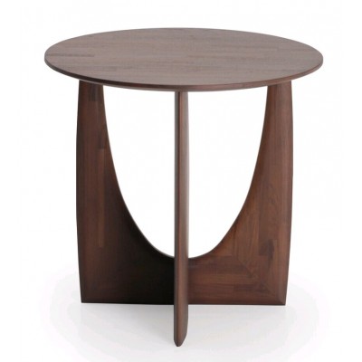 Teak Geometric brown side table - varnished