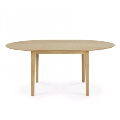 Oak Bok round extendable dining table