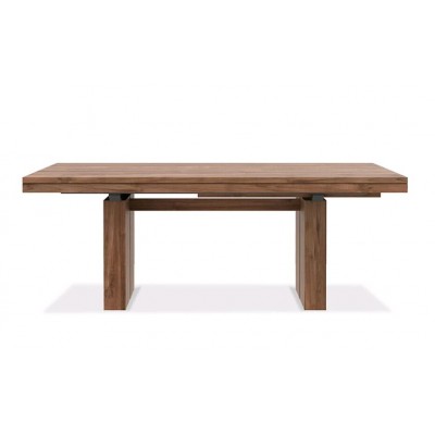 Double extensible table à manger - teck - rectangulaire