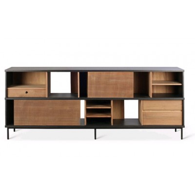 Oscar buffet - teck - 2 sliding portes - 3 tiroirs