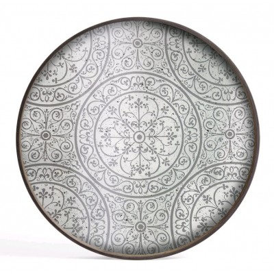 MOROCCAN FROST TRAY D.61 CM MIRROR HEAVY AGED
