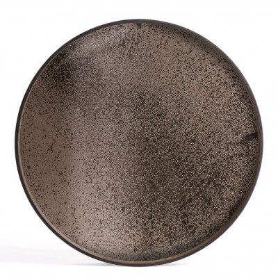 Layered Dots plateau - glass - Slate - rond - L