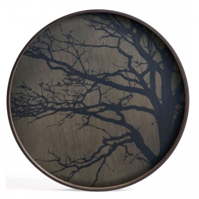 Tree plateau - verni wood - Black - rond - L