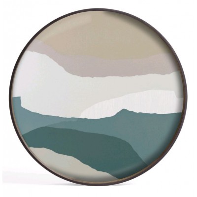 Wabi Sabi plateau - glass - Slate - rond - L