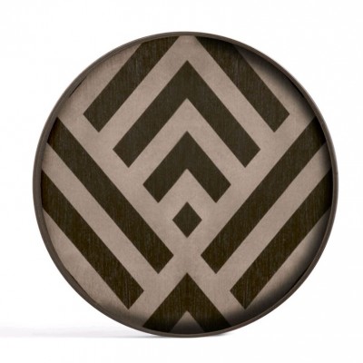 Graphite Chevron mini driftwood tray 30x30x3CM