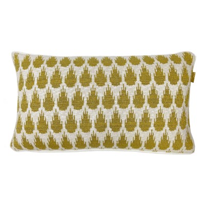 Botanic mini knitted cushion gold