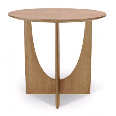 Geometric table d'appoint - verni chêne - rond