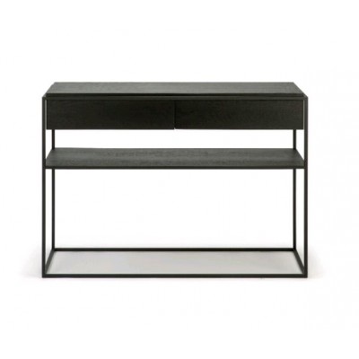 Oak Monolit black console - 2 drawers - black metal -...