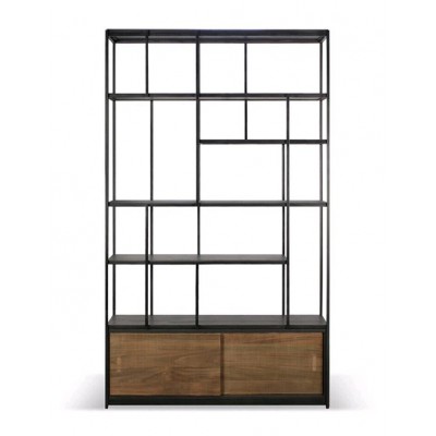 Teak Studio rack - 2 sliding doors