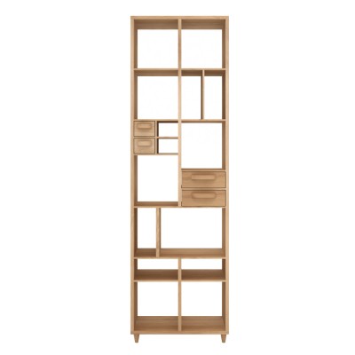 Oak Pirouette book rack - 4 drawers