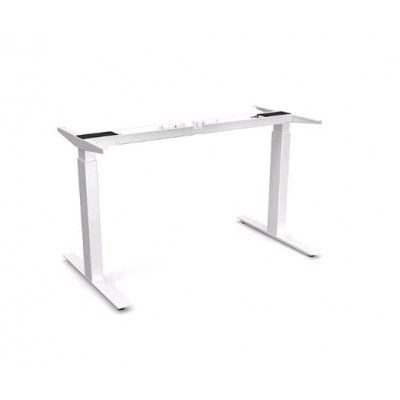 Oak Bok adjustable desk - white frame - EU