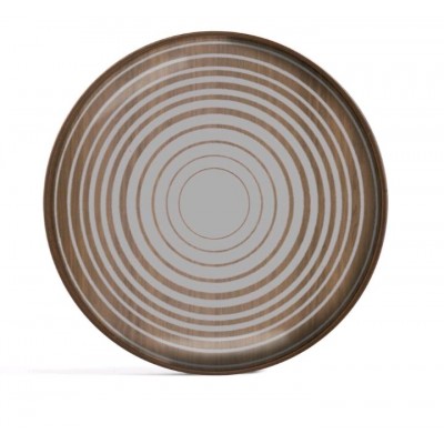 PLATEAU EN VERRE CREAM CIRCLES D30 CM