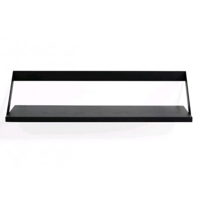 Oak Ribbon black shelf - varnished