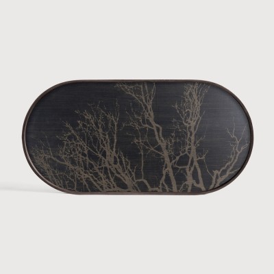 Black Tree wooden tray - oblong - M