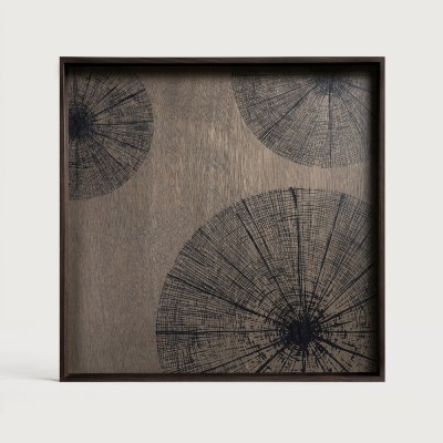 Black Slices wooden tray - square - L