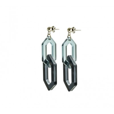 BOUCLES D'OREILLES TELL MEE LINK DUO PETROLE
