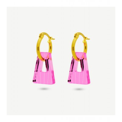 BOUCLES D'OREILLES ARTEFACT PLEXI ROSE