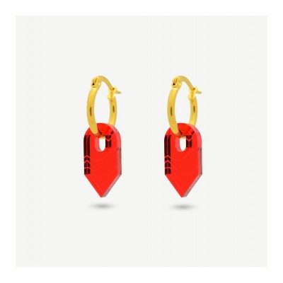 BOUCLES D'OREILLES ARTEFACT PLEXI ROUGE