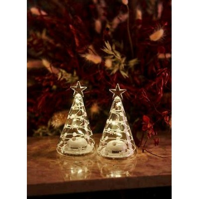 SAPIN EN VERRE - SWEET CHRISTMAS TREE 2PCS - H11.5CM