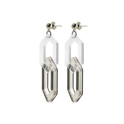 BOUCLES D'OREILLES TELL MEE LINK DUO ARGENT