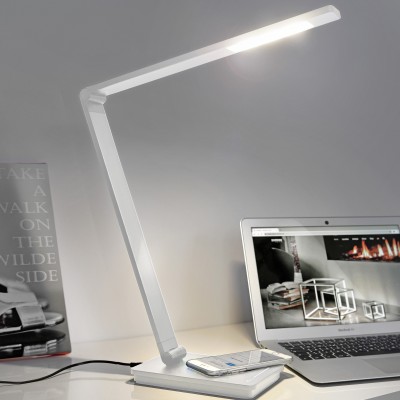 LAMPE DE BUREAU BLANCHE + STATION DE RECHARGE SANS FIL...