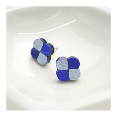 BOUCLES D'OREILLES LUCKY BLEU