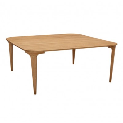 TABLE BASSE CASUAL AVEC PLATEAU EN CHÊNE NATUREL 90X90CM